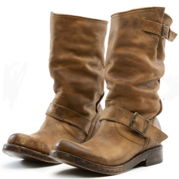 Freebird by Steven Shoes - Freebird by Steven Crosby Slouch Leather Buckle Boots 6